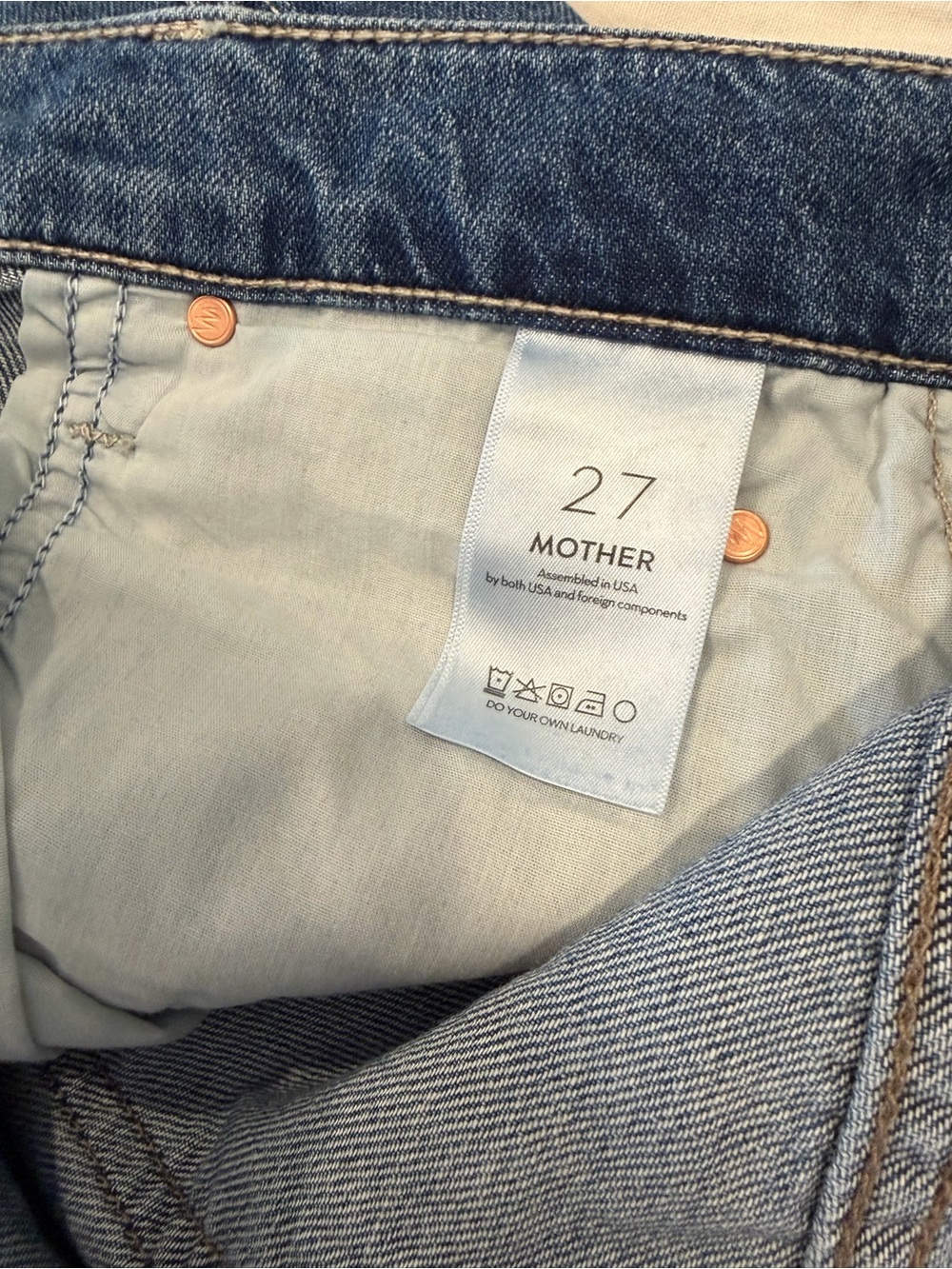 MOTHER SUPERIOR NWT The Delinquent Nerdy Riches to Rags Jeans 27 - Picture 13 of 16